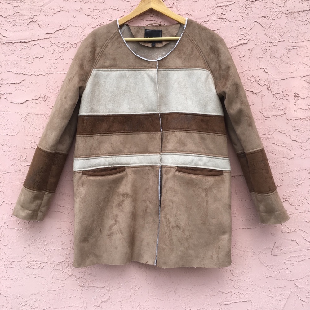 Sam Edelman Western Faux Suede Utility Jacket Barn Jacket Size Large